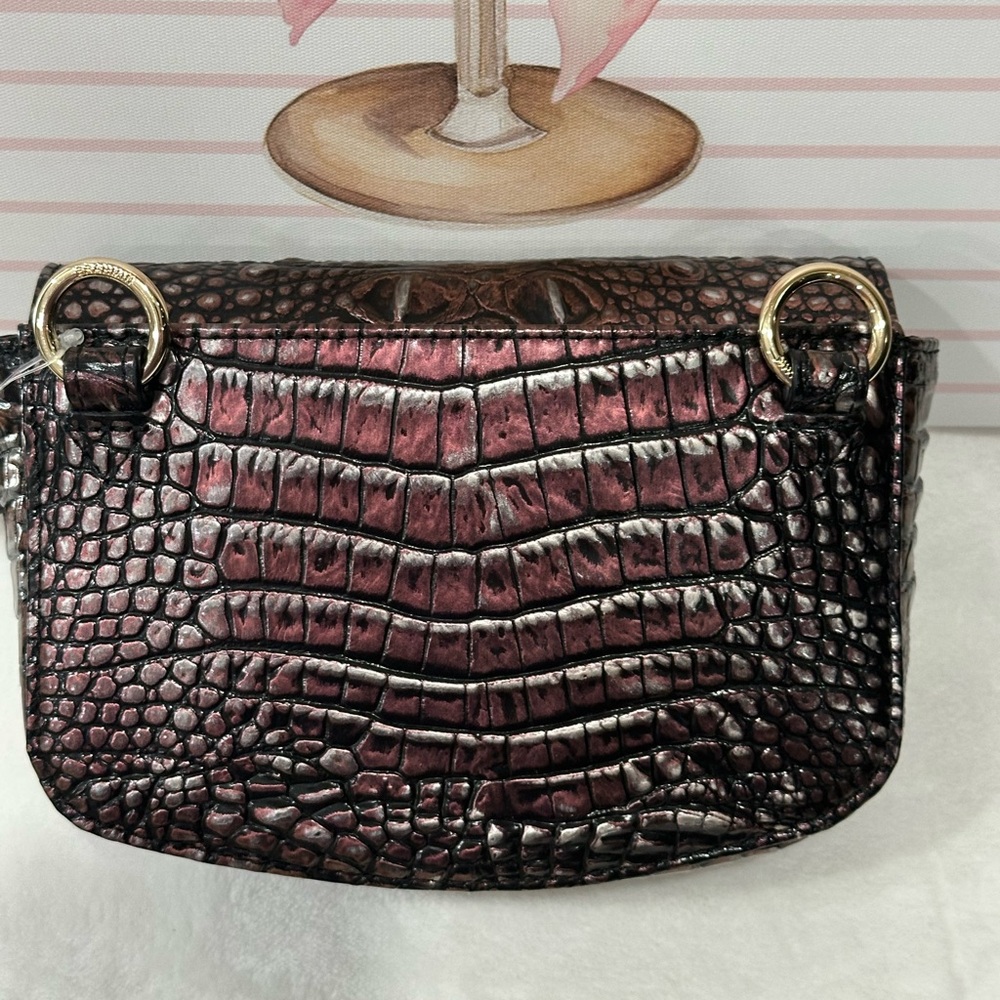 Brahmin Rich Purple Crocodile Crossbody Bag - Picture 3 of 7